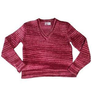 Brimwick Binghamton vintage pink v-neck gradient knit sweater